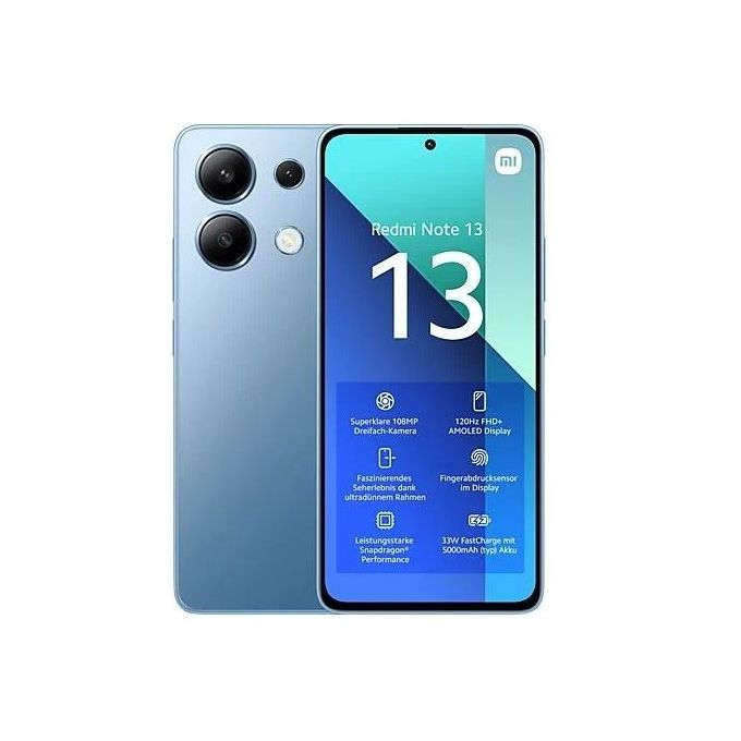 XIAOMI Redmi Note 13 - 6.67" - 4G - 8/256 Go - 108Mpx - 5000mAh - Bleu - Garantie 12 Mois