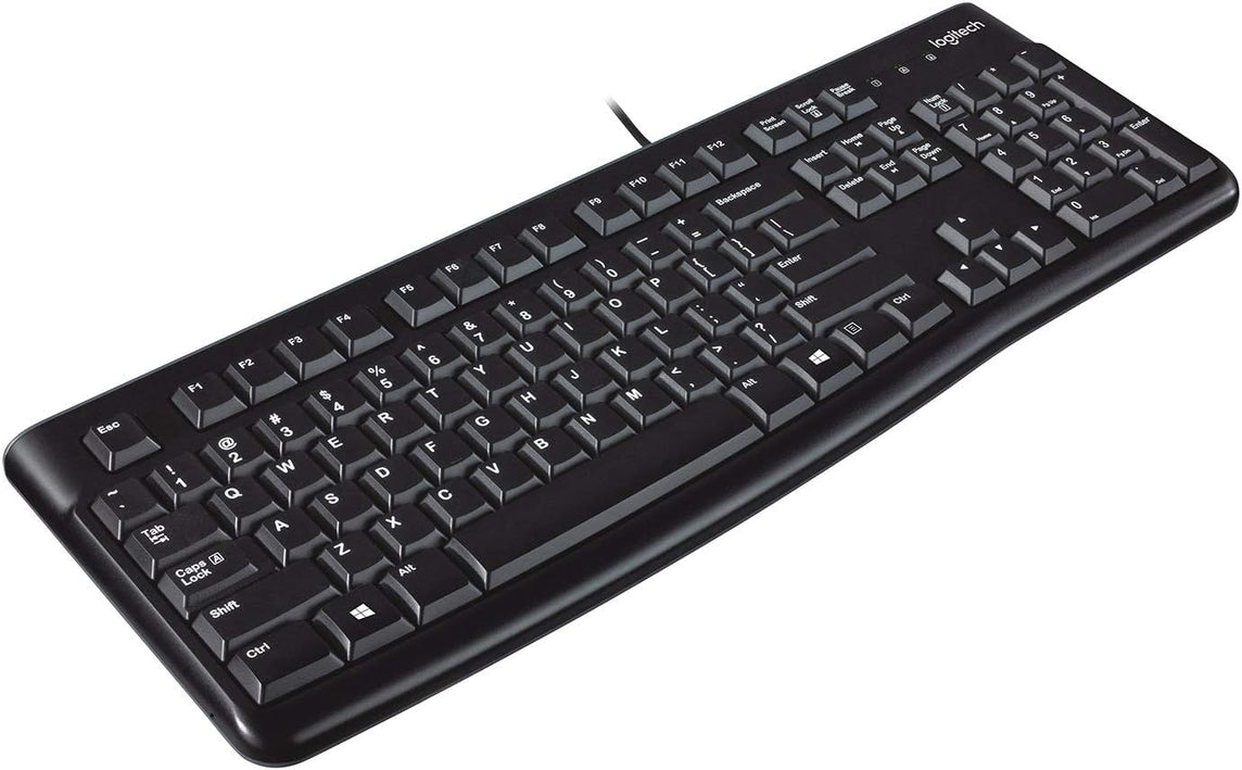 Logitech K120 Clavier filaire Business Windows, Plug-and-Play USB, Touches Silencieuses Ultra-Plates, Taille Standard, Etanche, Barre d’Espacement Incurvée, Clavier AZERTY Français - Noir