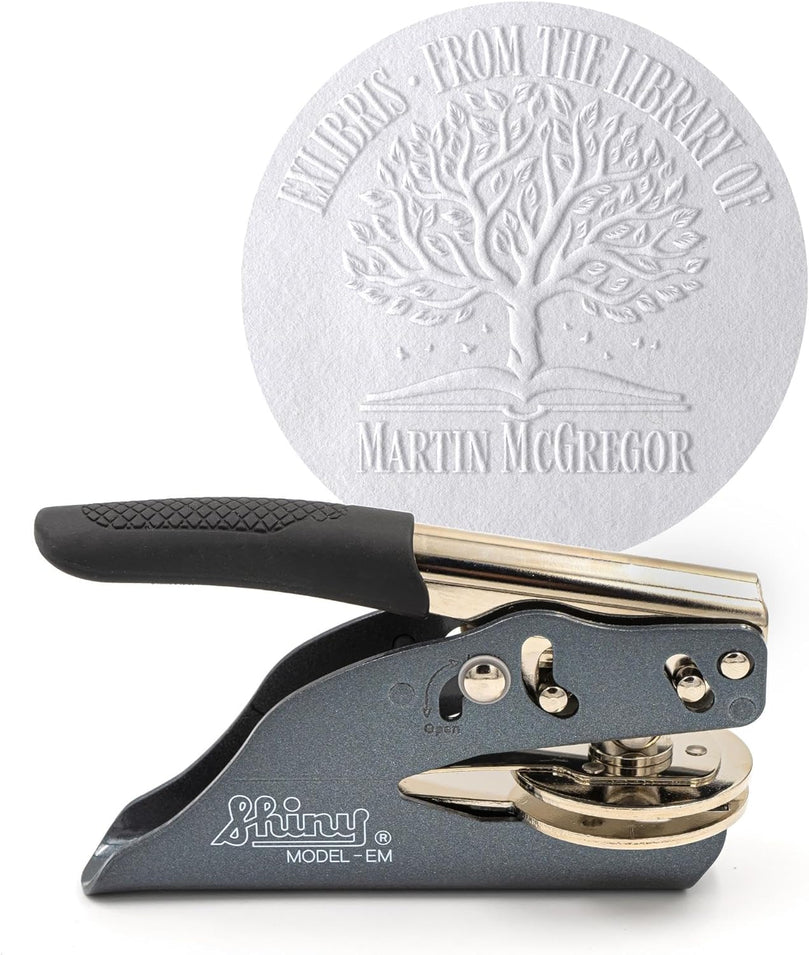 Tampon SEC à gaufrer Personnalisé Idéal pour Attestation foncière, Certificat, Diplôme, Acte notarié, Titre foncier, Livre pour papier - Idéal pour un cadeau ou une occasion spéciale - Différents motifs