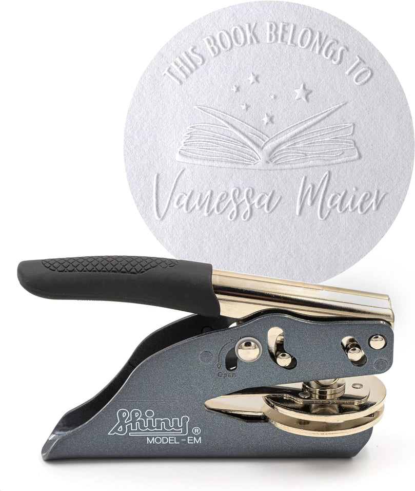 Tampon SEC à gaufrer Personnalisé Idéal pour Attestation foncière, Certificat, Diplôme, Acte notarié, Titre foncier, Livre pour papier - Idéal pour un cadeau ou une occasion spéciale - Différents motifs