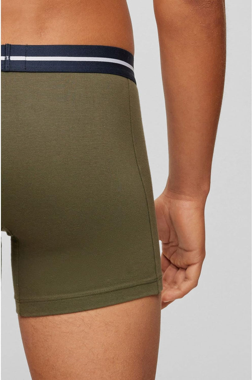 BOSS Hommes BoxerBr 3P Bold Lot de Trois Boxers Longs en Coton Stretch