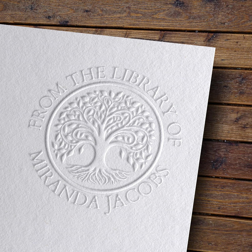 Tampon SEC à gaufrer Personnalisé Idéal pour Attestation foncière, Certificat, Diplôme, Acte notarié, Titre foncier, Livre pour papier - Idéal pour un cadeau ou une occasion spéciale - Différents motifs