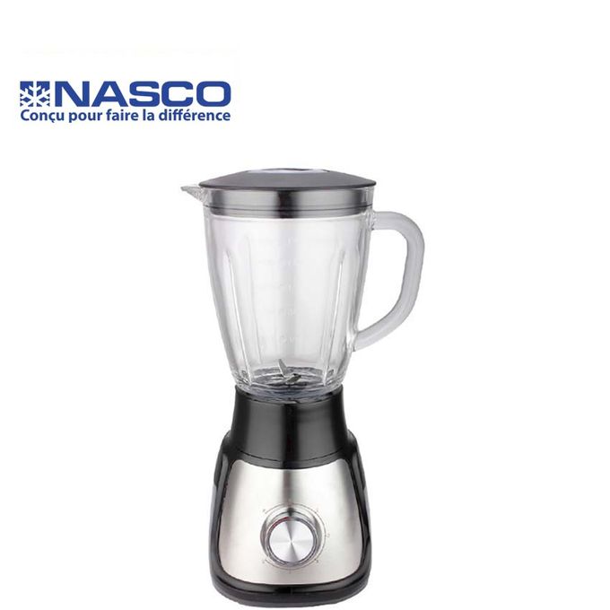 mixeur blender Nasco 1.5L - 500W - BL1055M-CB - BOCAL EN VERRE/PLASTIC BODY/