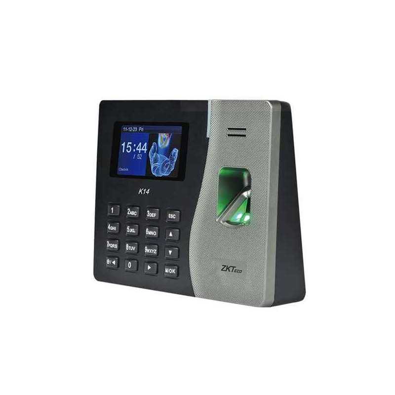 Pointeuse HORAIRE ZKTECO K14 Pour Employés Petite Entreprise, Pointeuse Biométrique À Empreinte Digitale, Pointeuse Horaire De Personnel Avec Logiciel Pour Ordinateur (0 Frais Mensuels)
