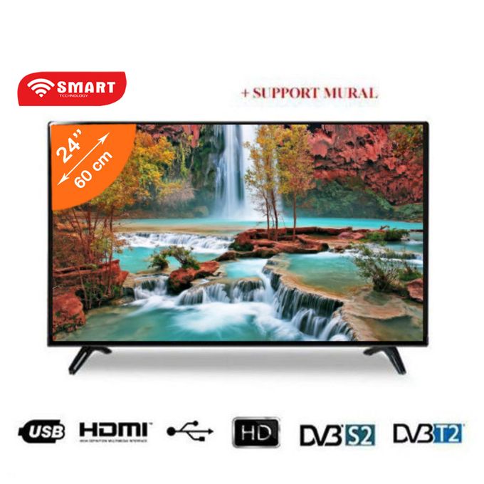TV LED HD - SMART TECHNOLOGY - 24"- STT-2411A -SLIM TV/ 1HDMI/ 1USB/ AV / ATV Analogique Noir