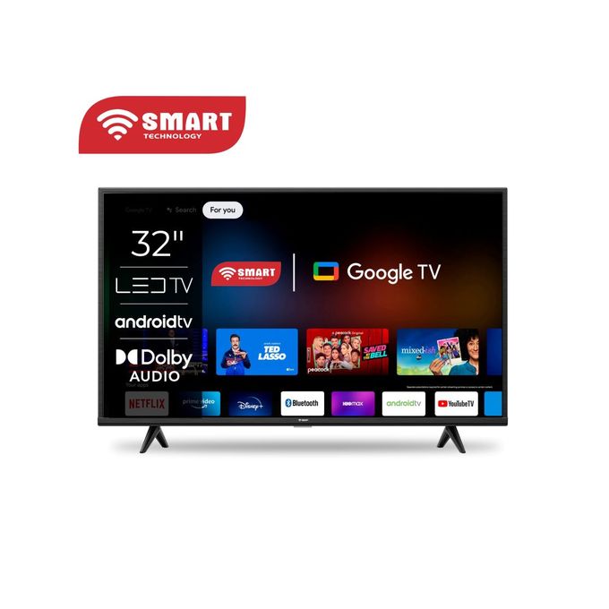 SMART TECHNOLOGY "32" HD GOOGLE TV SMART (STT-3288EG) WIFI + BLUETOOTH -Régulateur De Tension -12 Mois De Garantie