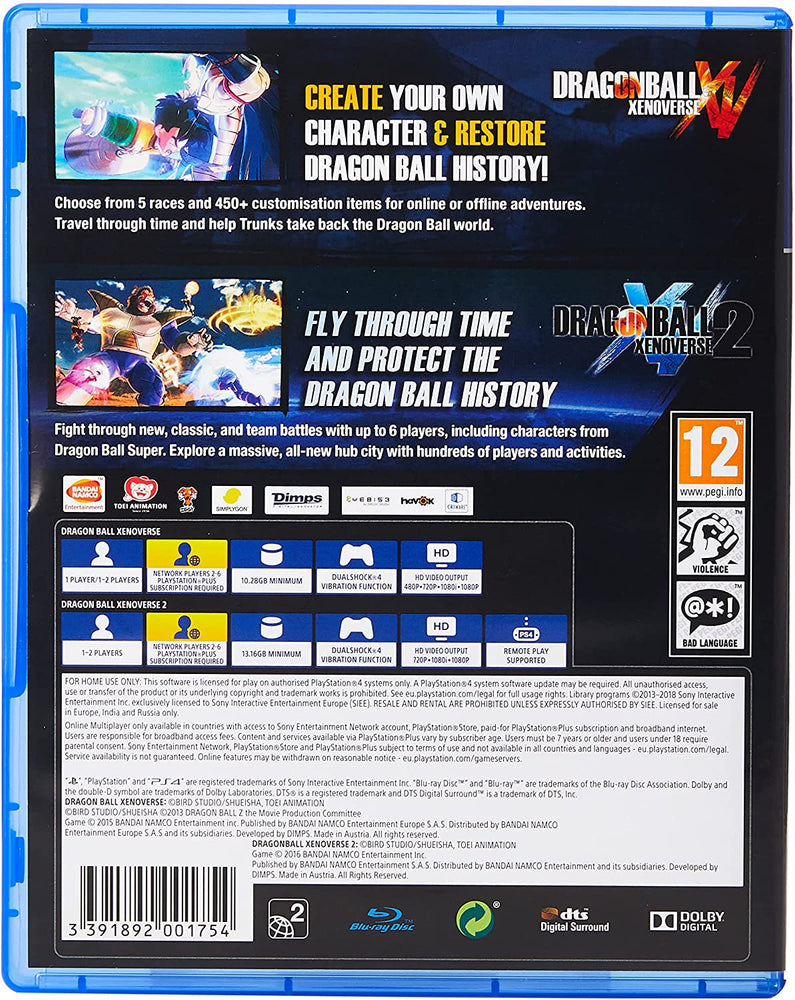 Dragon Ball Fighterz + Dragon Ball Xenoverse 2 - pS4