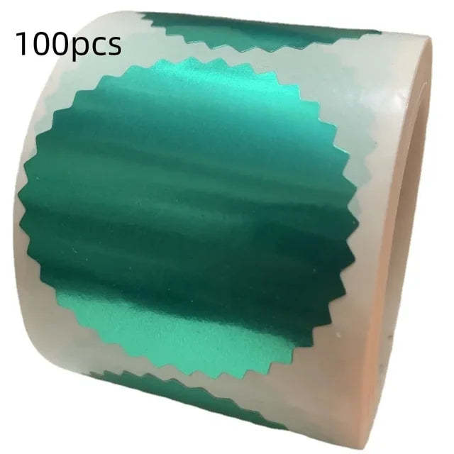 Autocollant d'engrenage laser doré et brillant, étiquette de décoration attro, timbre de gaufrage, emballage de boîte-cadeau, sceau pour scrapbooking cadeau, 50mm