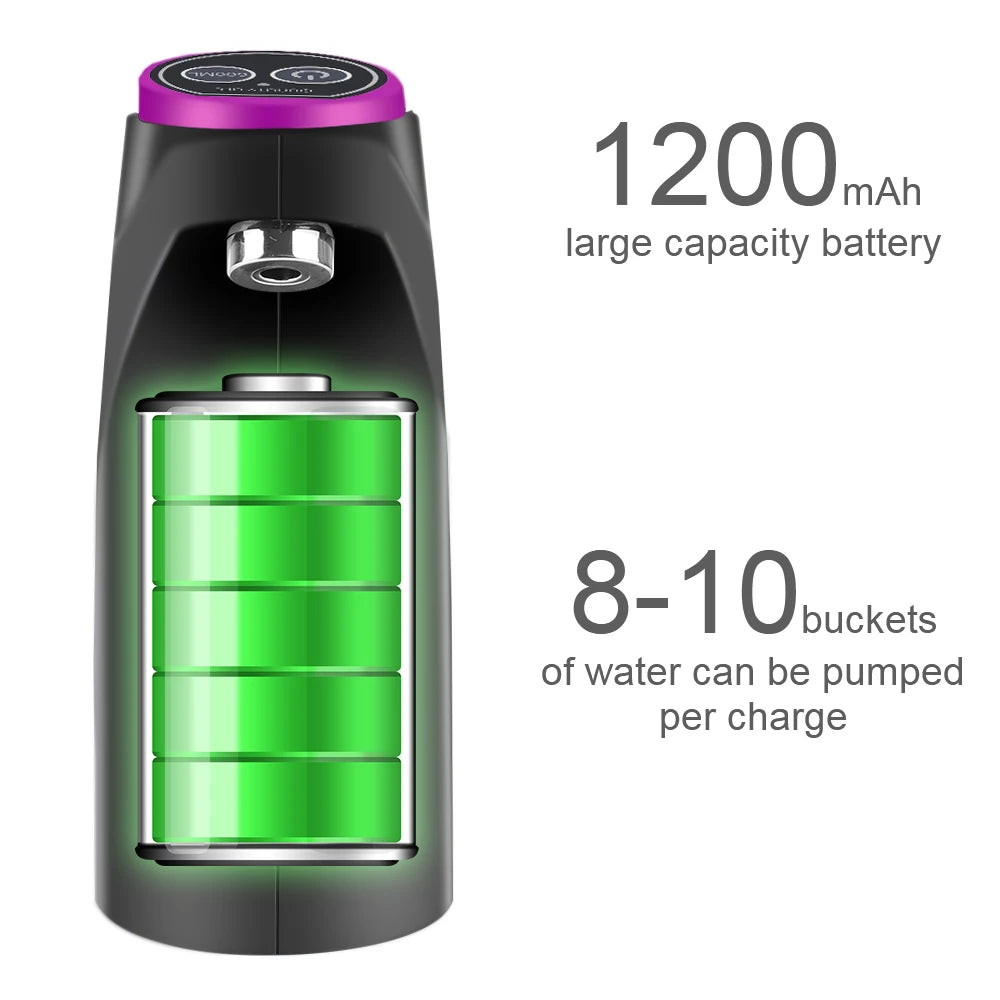 Distributeur automatique de pompe à eau électrique avec bouton, bouteille de gallon, interrupteur à boire, chargement USB, commande tactile