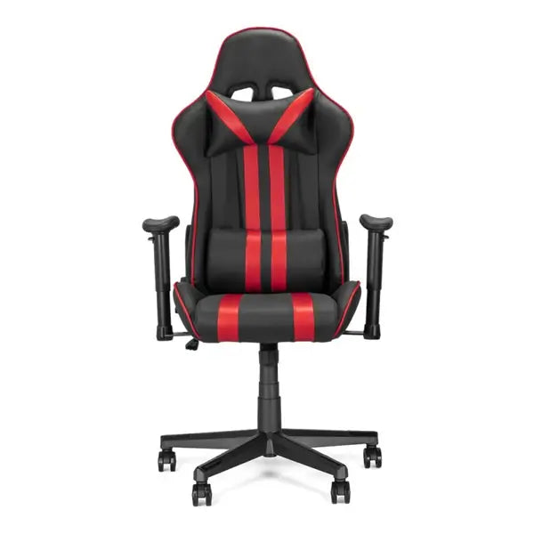 Chaise gaming – Réglable Pivotant – avec coussin et dossier inclinable – Rouge